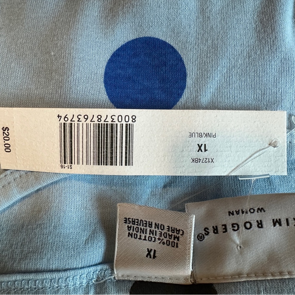 Womens 1X plus Graphic 'In My Showgirl Era' Shirt Pink Blue polka dots Tank Top - Picture 5 of 6